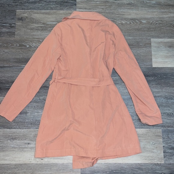 Love Tree Pink Trench Coat - Size Medium - Picture 4 of 5